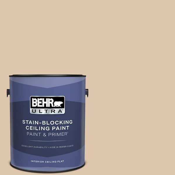 BEHR ULTRA 1 gal. #PPU3-08 Sienna Dust Ceiling Flat Interior Paint & Primer