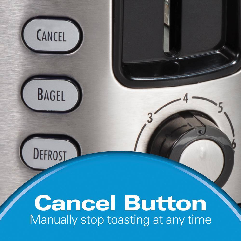 Hamilton Beach Black Stainless Steel 2-Slice Toaster with Wide Slots