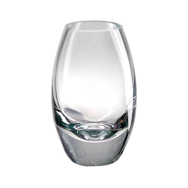 HomeRoots 10.5 in. Clear Crystal Pot Decorative Vase