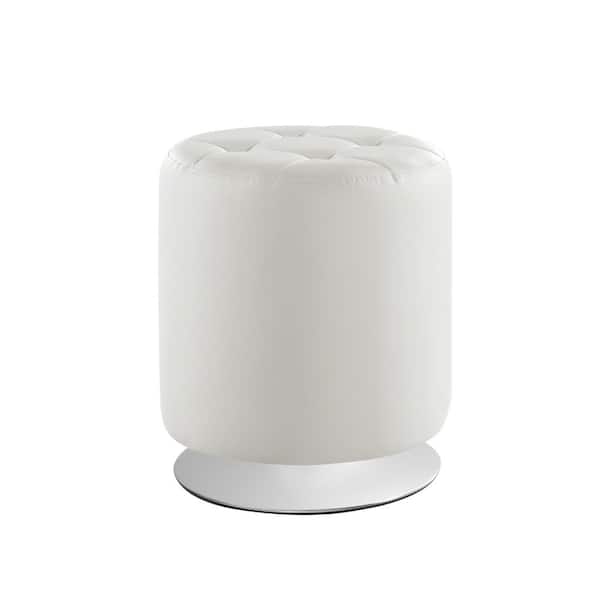 Linon Home Decor Taylor White Swivel Ottoman