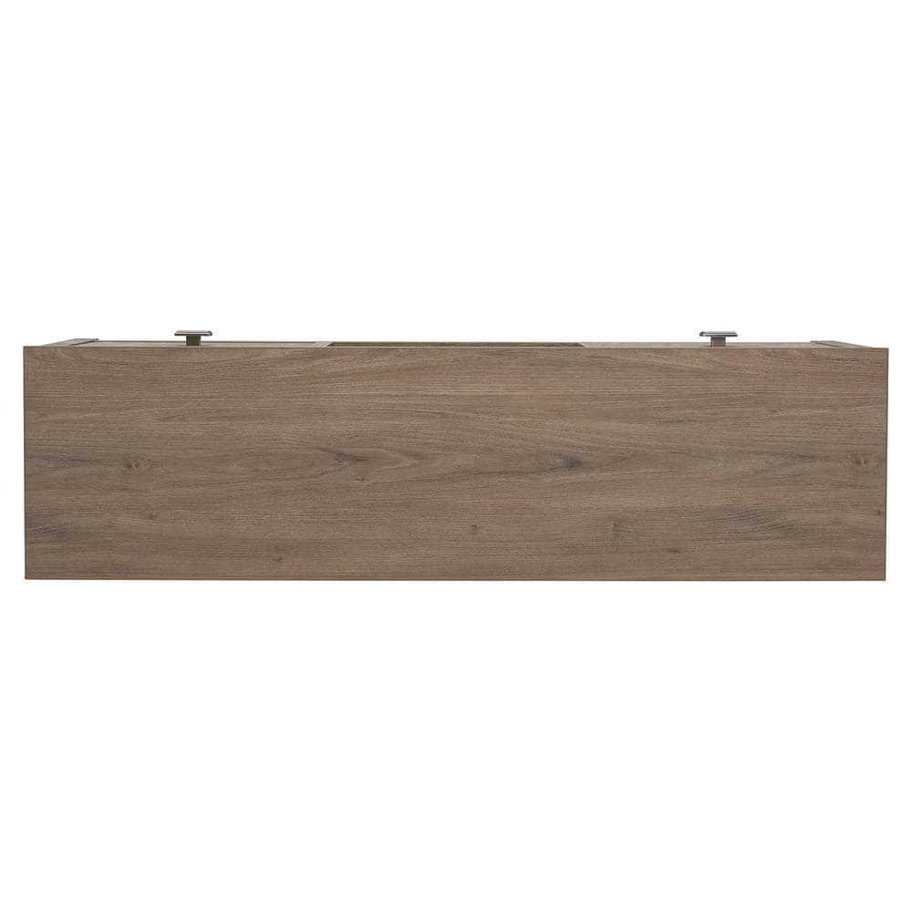 Antiqued Gray 58" TV Stand with Crystal Fireplace Insert