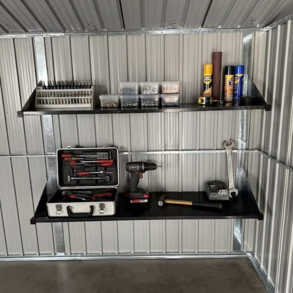10 ft. W x 12 ft. D Metal Tool Shed with Lockable Doors and Window