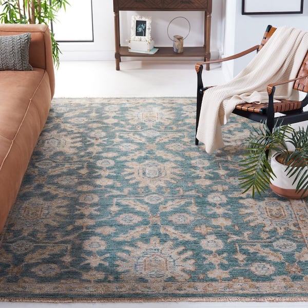 Samarkand 6 ft. x 9 ft. Blue/Beige Oriental Area Rug