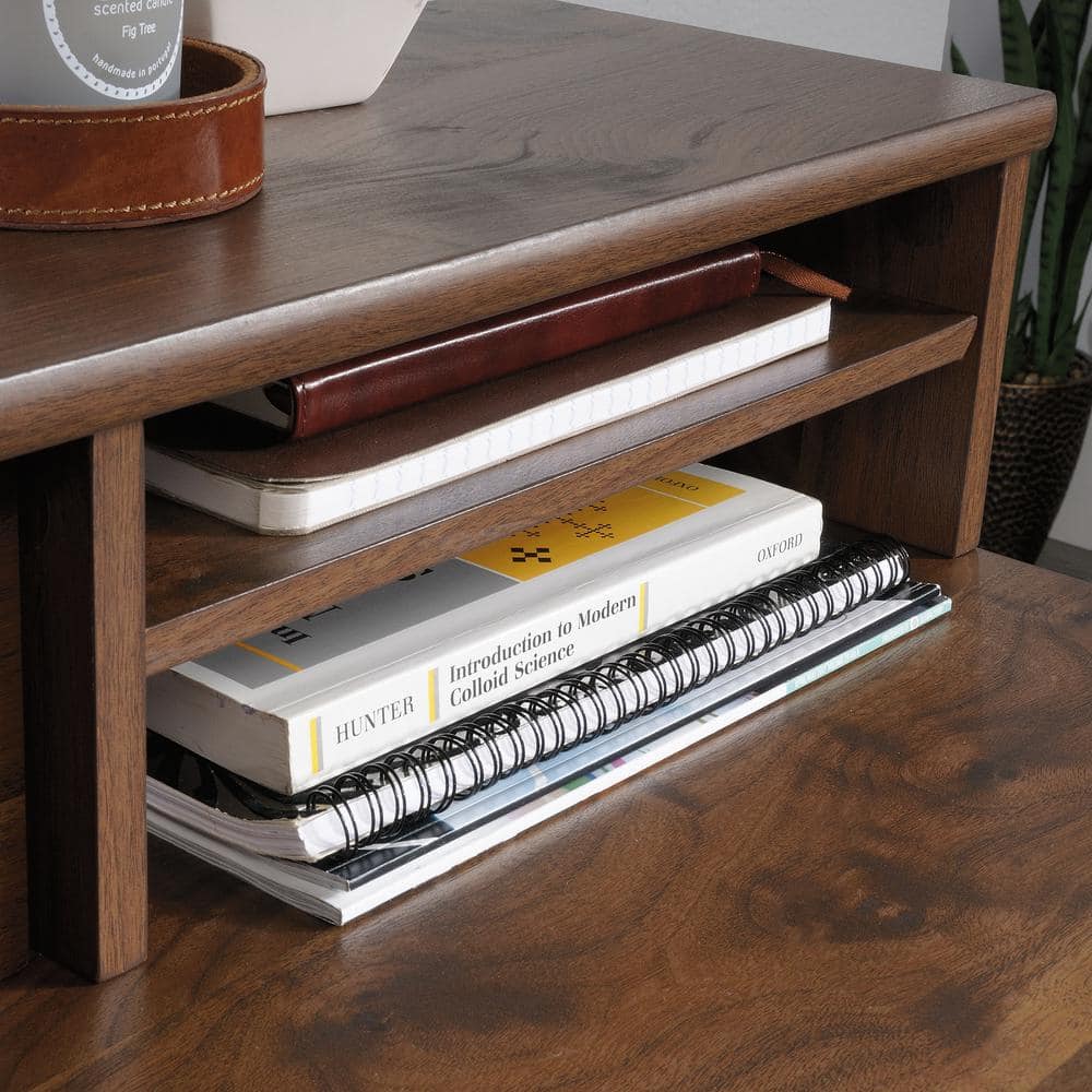 Grand Walnut Mid-Century Desk Hutch with Adjustable Shelf