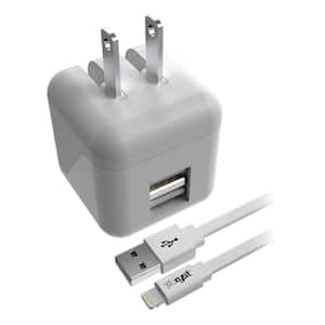 2.4 Amp Dual USB Wall Charger With 4 ft. Apple Lightning Cable