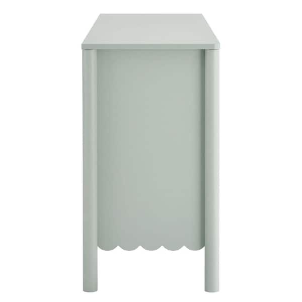 Emmeline Scalloped 6-Drawer Dresser in Sage