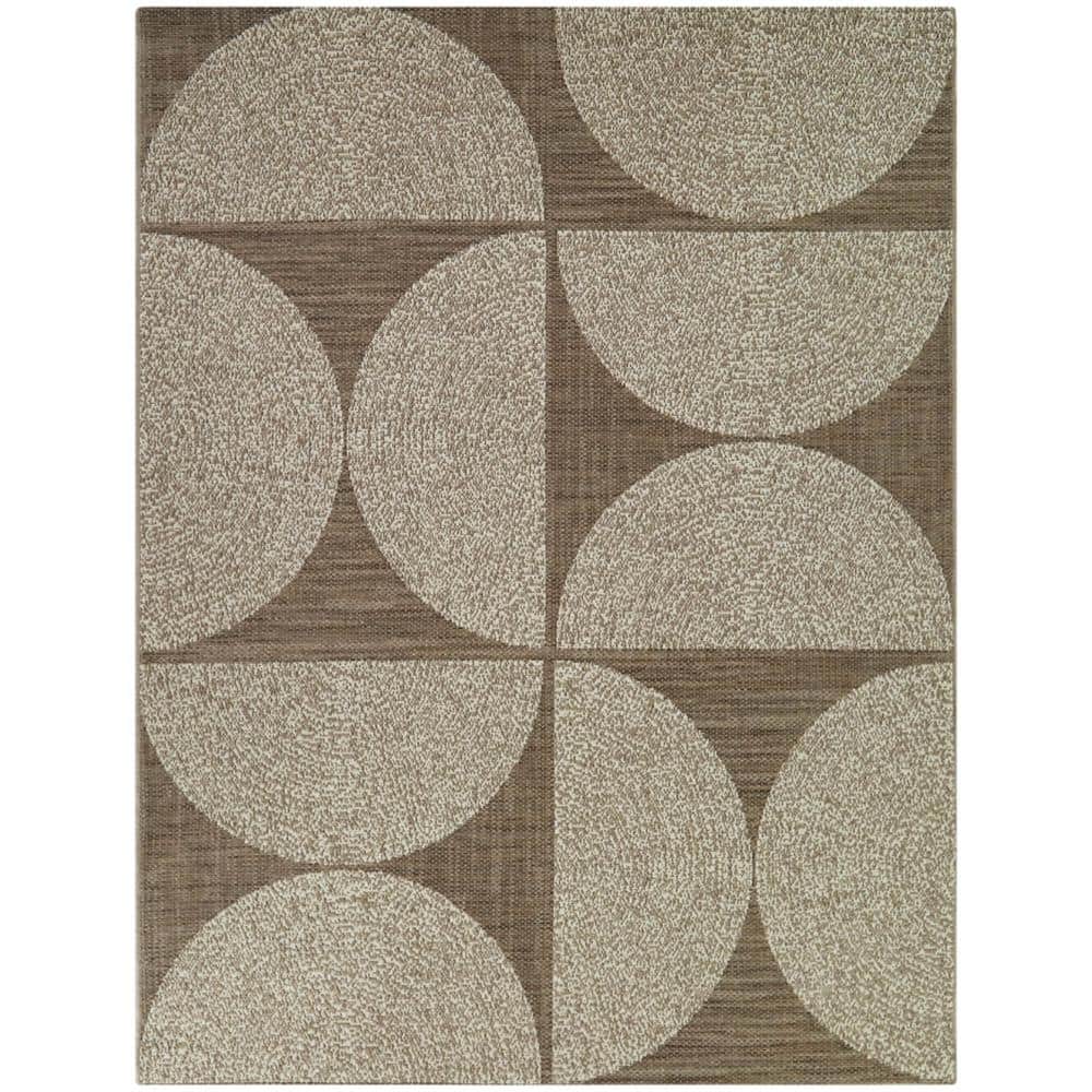 Calza Brown 5 ft. x 7 ft. Geometric Indoor/Outdoor Area Rug price history on PriceWatchPro
