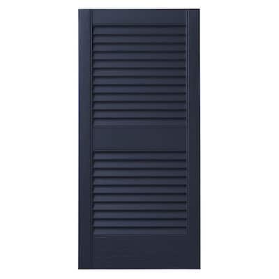 X 51 In Open Louvered Polypropylene Shutters Pair In Black Ply Gem 15 In 