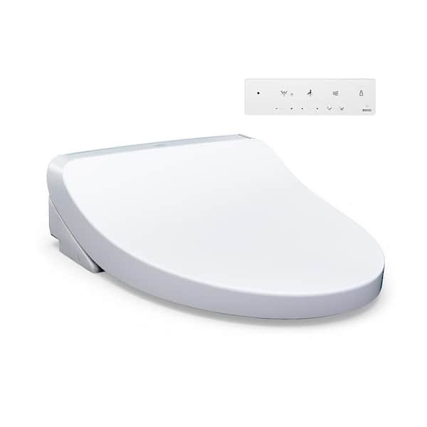 KS5 Washlet Electric Bidet Seat for Elongated Toilets with Warm Water Wash and Remote Control in Cotton White
