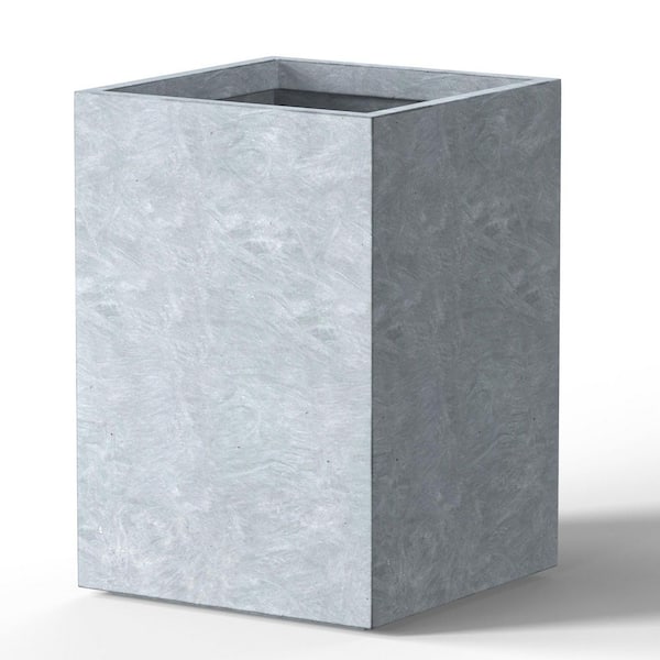 11.5 in. Medium Soft Slate(Enhanced Interior) Concrete Rectangular Planter / Pot with Drainage Holes