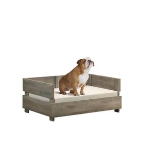Medium Grey Particle Board Modern Comfy Pet Bed with Cushion