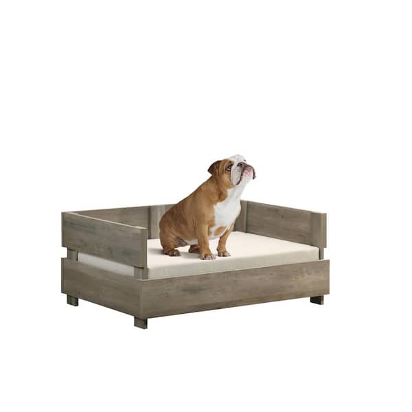 maocao hoom Medium Grey Particle Board Modern Comfy Pet Bed with Cushion