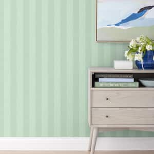 Ava Stripe Willow Green Peel and Stick Wallpaper Panel (covers 26 sq. ft.)