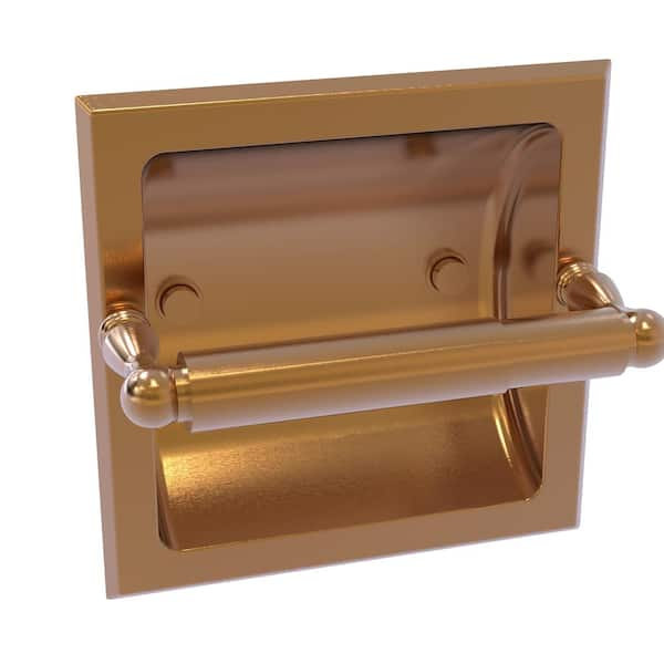 mDesign Metal Over the Tank Toilet Tissue Paper Roll Holder - Soft Brass