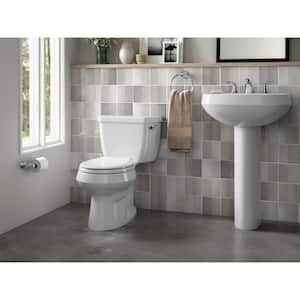Wellworth 12 in. Rough In 2-Piece 1.28 GPF Single Flush Round Toilet in White Seat Not Included