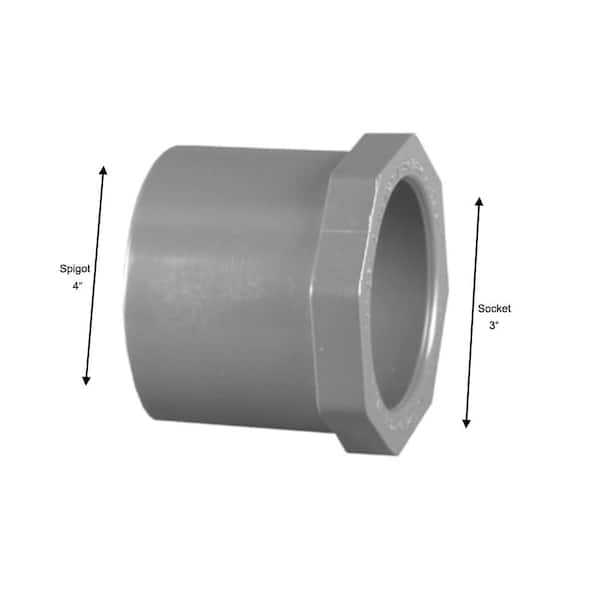 Charlotte Pipe 4 in. x 3 in. PVC Sch. 80 Reducer Bushing PVC 08107