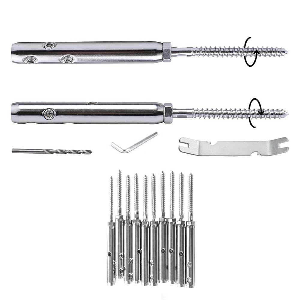 3.9 in. x 0.13 in. Hardware Kit T316 Stainless Steel Lag Screws Left Right Handed Thread for Wood Posts 20 Pack Silver price history on PriceWatchPro