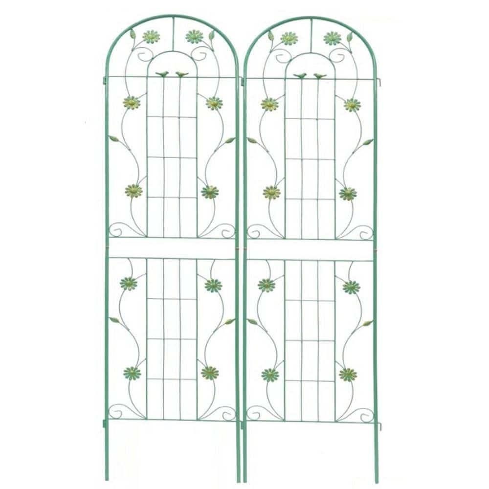 86.7 in. Outdoor Garden Trellis Metal Rustproof Climbing Plants Support in Cream White price history on PriceWatchPro