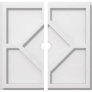 1 in. P X 4-3/4 in. C X 14 in. OD X 1 in. ID Embry Architectural Grade PVC Contemporary Ceiling Medallion, Two Piece