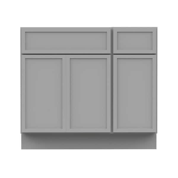 36 in. W x 21 in. D x 32.5 in. H Bath Vanity Cabinet without Top in Gray