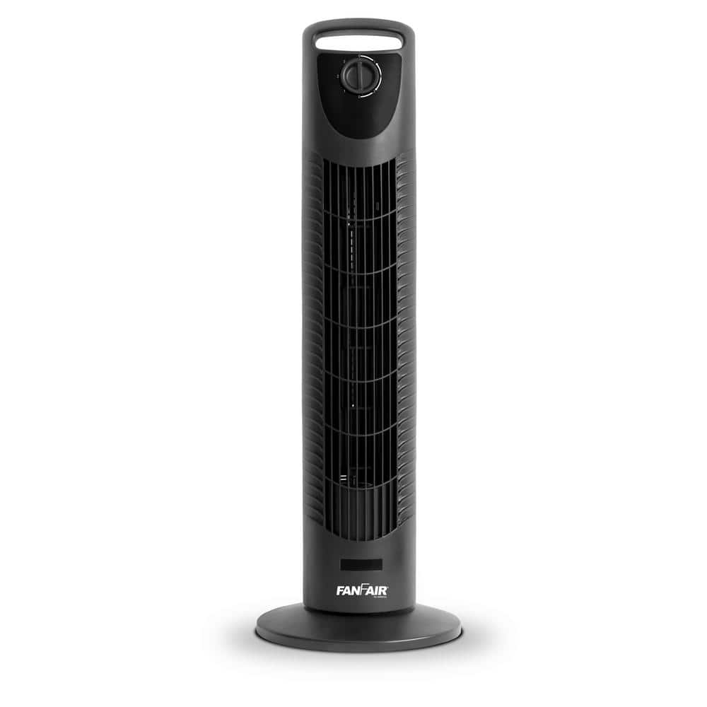 FANFAIR 30 in. 3-Fan Speeds Tower Fan in Black with