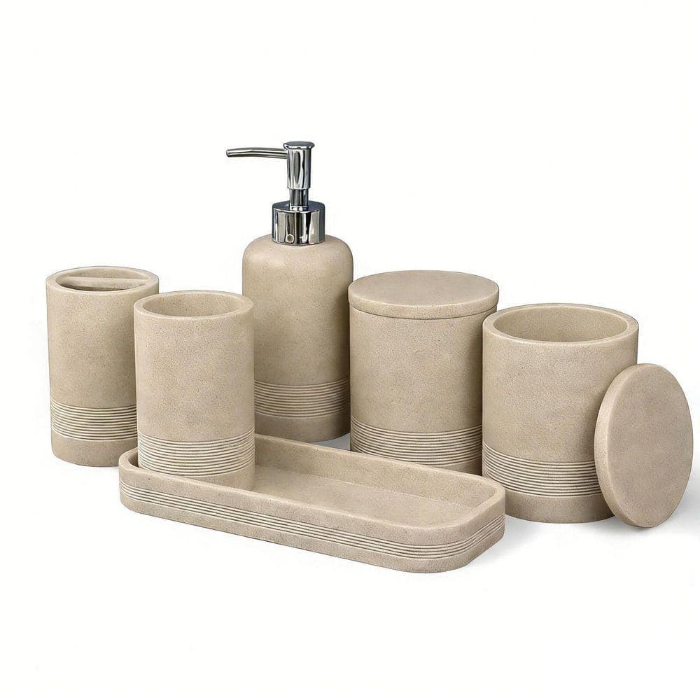 Wudkey 6-Piece Bathroom Accessory Set with Soap Dispenser