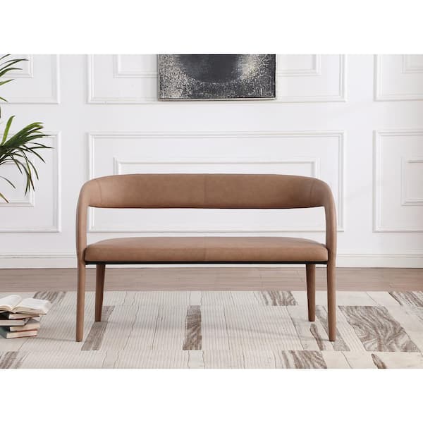 Faux leather dining bench hot sale