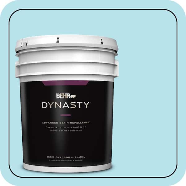 BEHR DYNASTY 5 gal. #P490-1 Ocean Front Eggshell Enamel Interior Stain-Blocking Paint & Primer