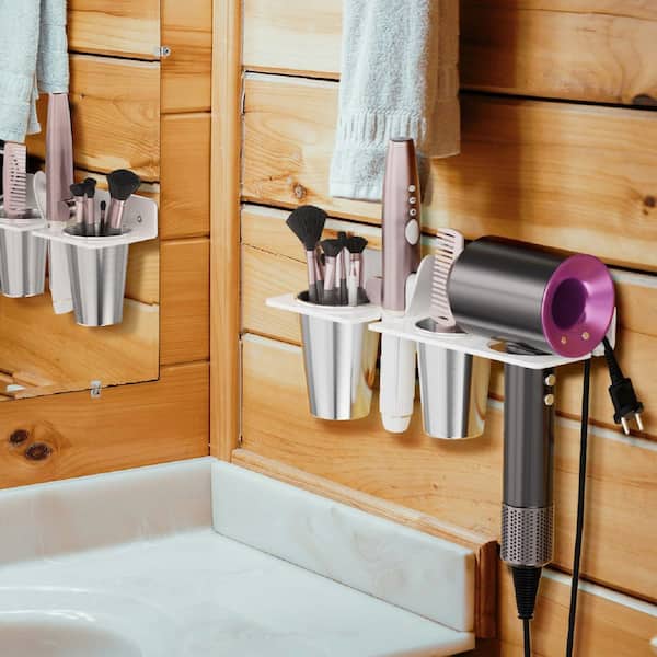 Wudkey 15 in. Rust-Resistant Acrylic Hair Tool Organizer Home