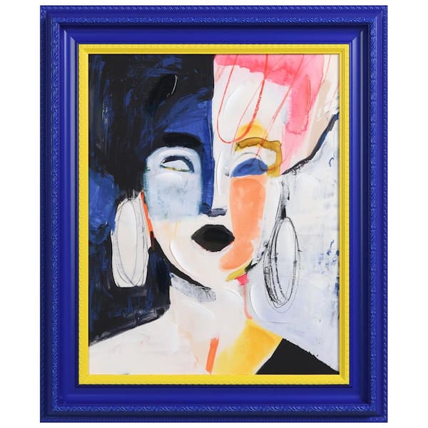 Abstract Diva Chromatic Hand Painted Embellished Giclee Portrait Canvas Wall Art with Baroque 2-Tone Frame, 20 x 24 in.