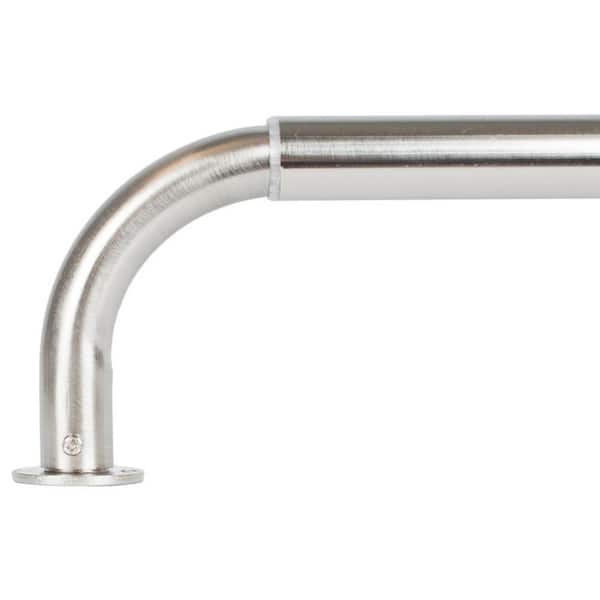 Urbanest 28 in. - 48 in. Wraparound Single Curtain Rod in Brush Steel