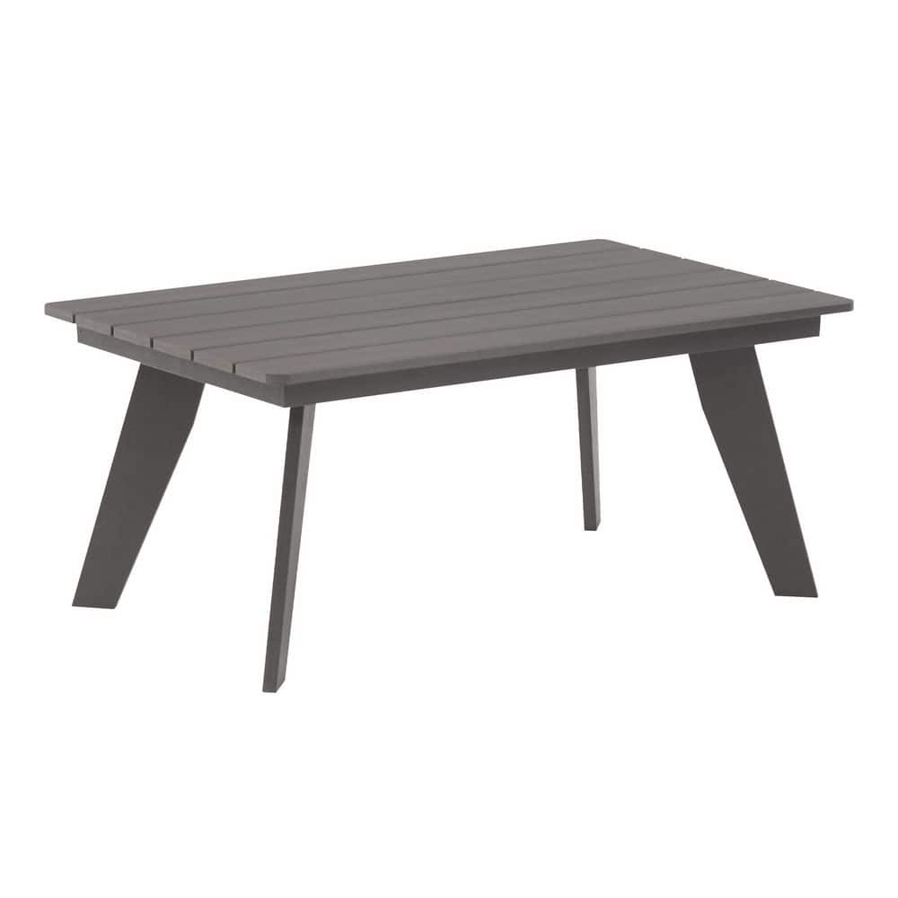 Gray HIPS Outdoor Rectangular Cocktail Table with Splayed Legs