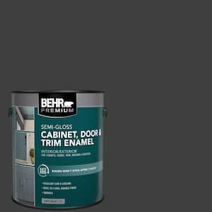 1 gal. #ECC-10-2 Jet Black Semi-Gloss Enamel Interior/Exterior Cabinet, Door & Trim Paint