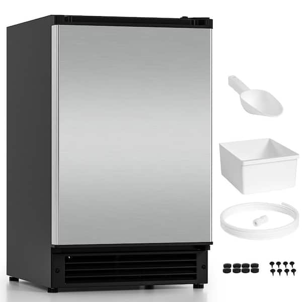 15 in. Built-In/Portable Ice Maker in Stainless Steel, 15 lbs./Day Crescent Ice, 12 lbs. Storage, Reversible Door
