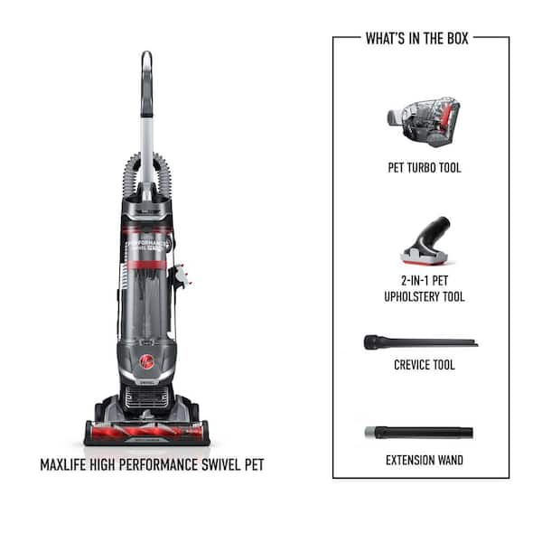 Hoover MAXLife Elite UH75100 - Aspiradora giratoria con filtración de  medios HEPA, vertical multisuperficie sin bolsa para alfombras y suelos  duros