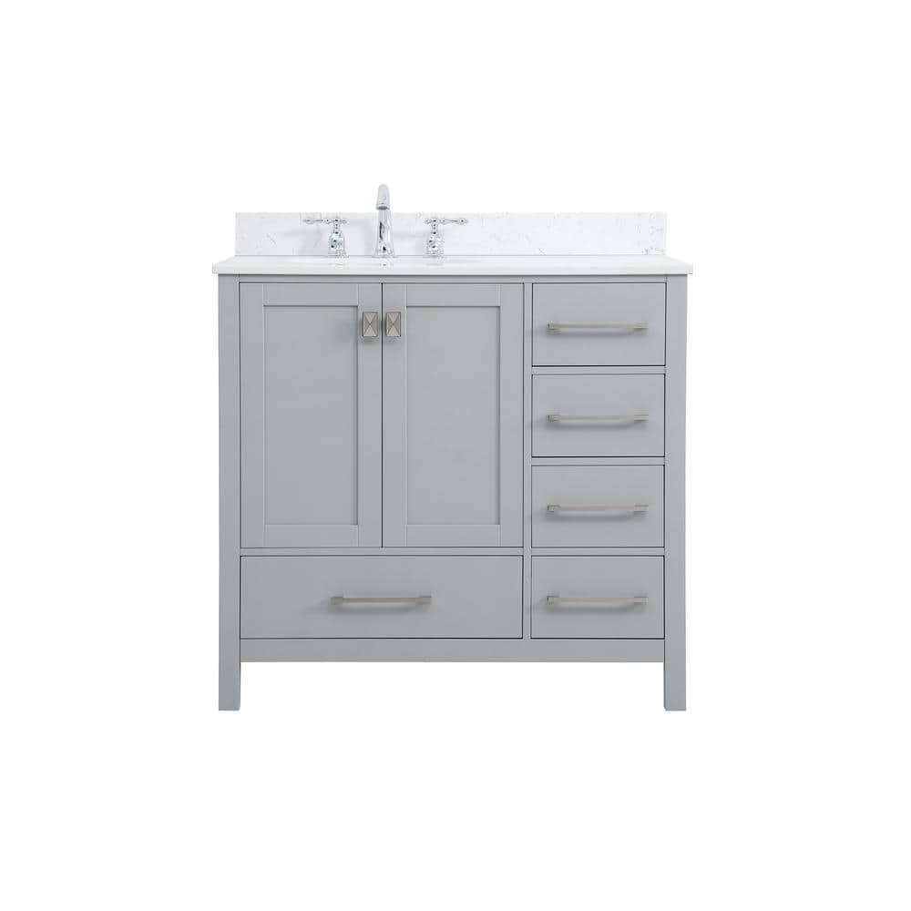 Timeless 36 in. W Single Bath Vanity in Gray with Engineered Stone Vanity T