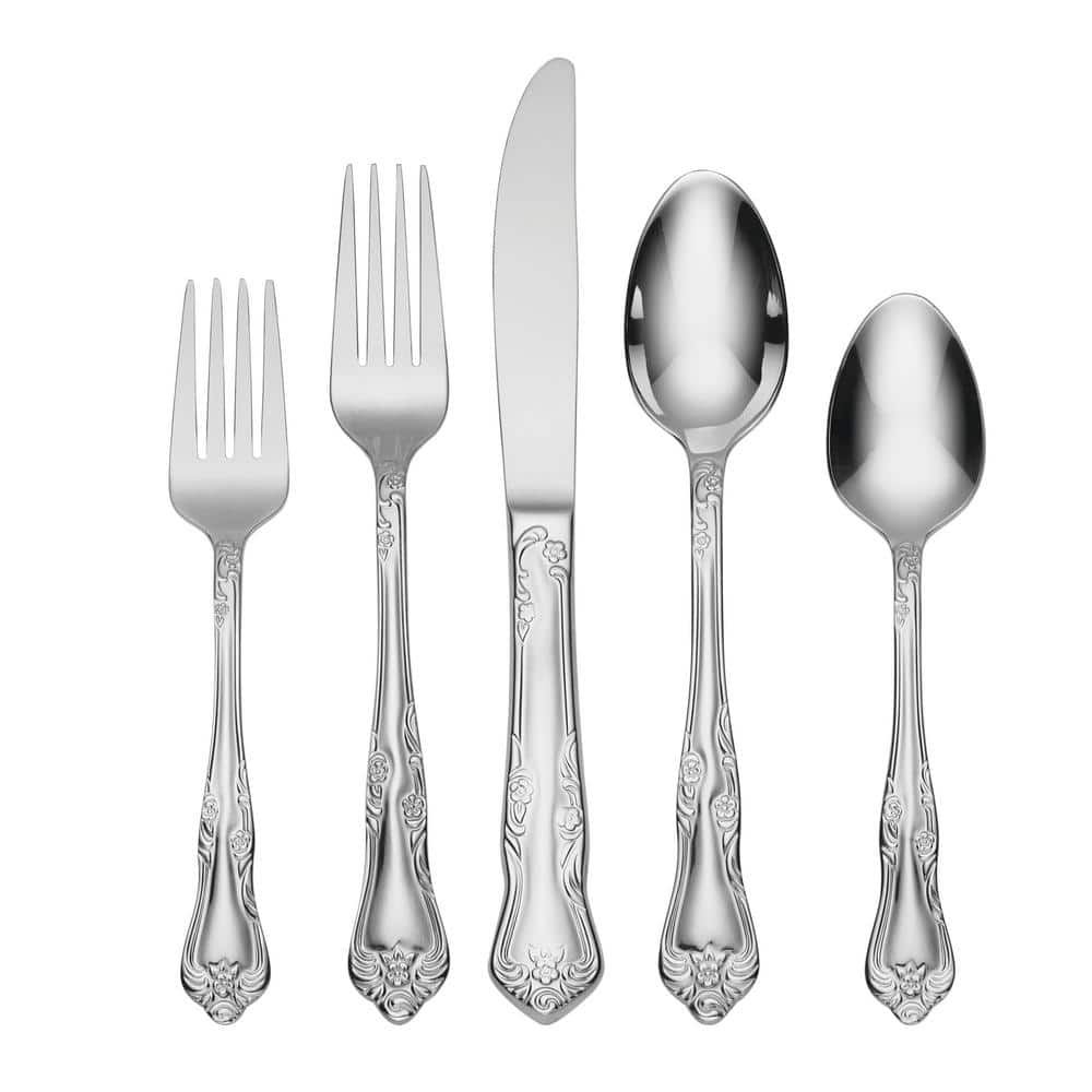 Oneida Azalea 20Piece Silver 18/0Stainless Steel Flatware Set