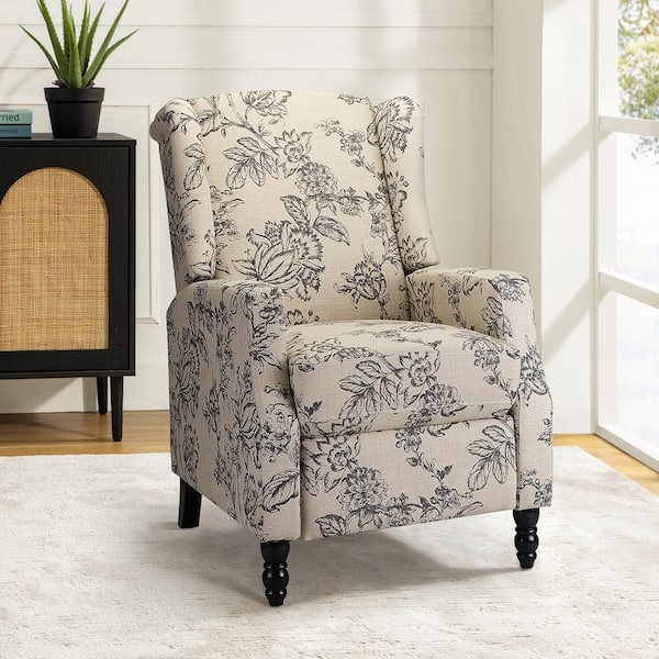 JAYDEN CREATION Celia Indigo Fabric Standard (No Motion) Recliner