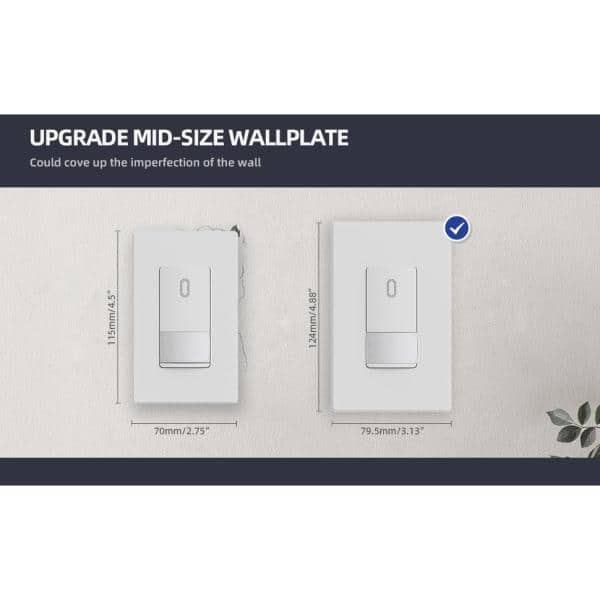 White 1-Gang Screwless Plastic Wall Plate Set