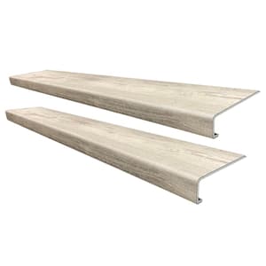 Chiffon Oak Stair Tread Molding Square Model - Exact Match for Life Proof Vinyl Floors, 2 Pieces per Box, 46 in. Long