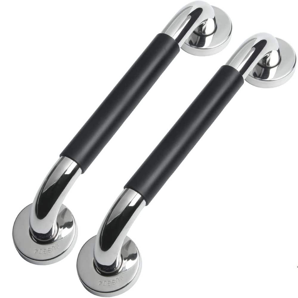 12 in. Stainless Steel Anti Slip Silicone Grab Bars for Bathroom, Seniors and Showers (2-Pack) price history on PriceWatchPro