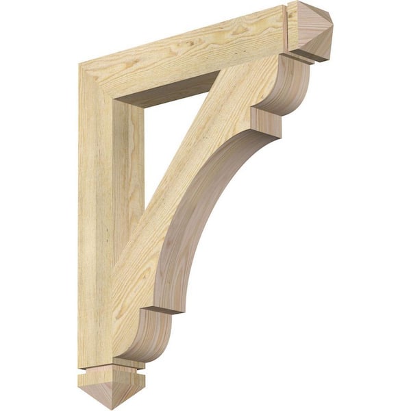 Ekena Millwork 4 in. x 30 in. x 26 in. Douglas Fir Olympic Arts and Crafts Rough Sawn Bracket