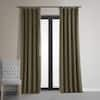 Exclusive Fabrics & Furnishings Denver Taupe Velvet Solid 50 in. W x 120 in. L Lined Rod Pocket Blackout Curtain VPCH-181200-120