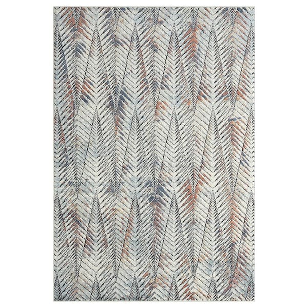 Abani Venus Grey 6 ft. x 9 ft. Abstract Polypropylene Area Rug