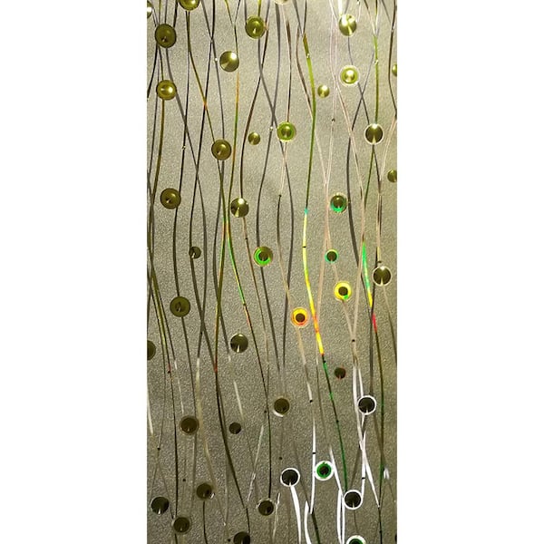Dundee Deco Circles, Waves Green, Charcoal, Yellow, Blue Vinyl Strippable Roll (Covers 26.6 sq. ft.)