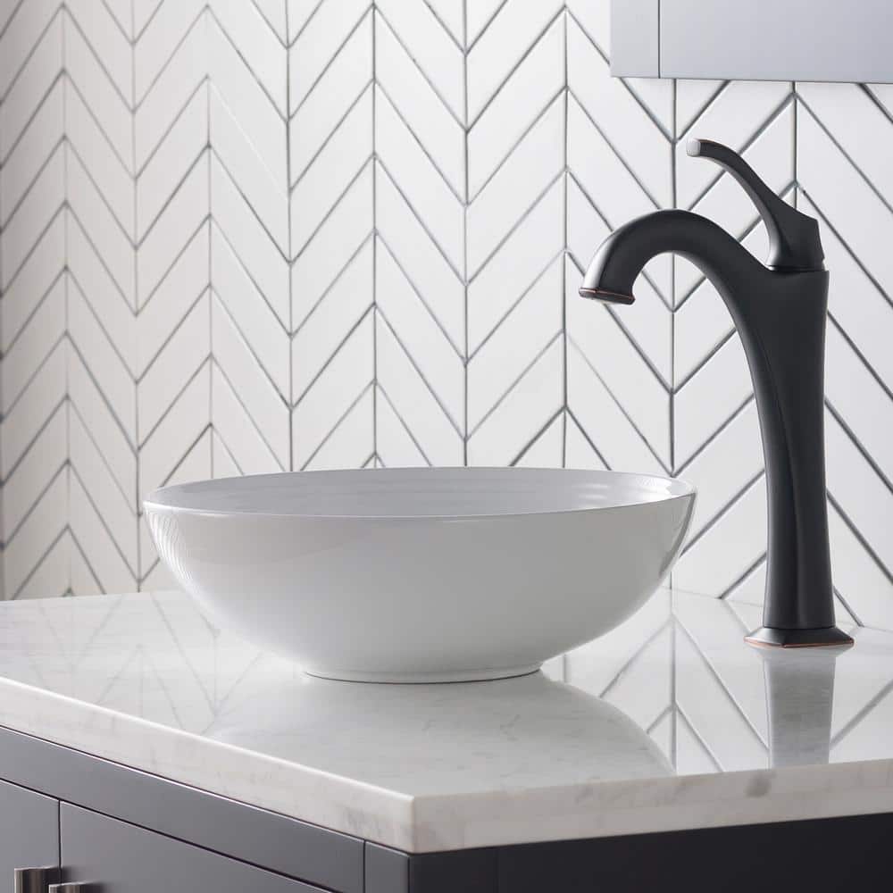 Viva 13" Round White Ceramic Vessel Bathroom Sink
