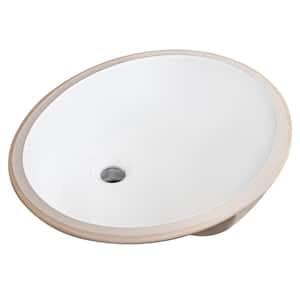 19.5 in. Undermount Oval Vitreous China Bathroom Sink in White