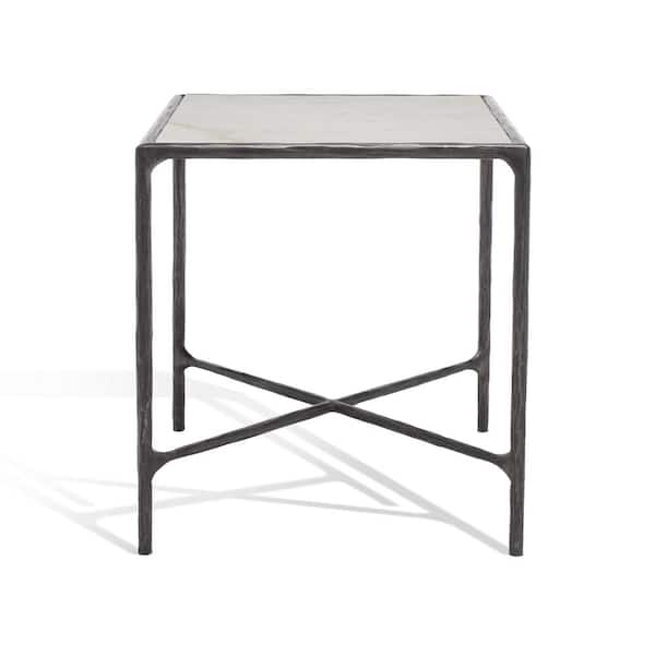 SAFAVIEH Jessa 18 in. Black Square Marble End Table