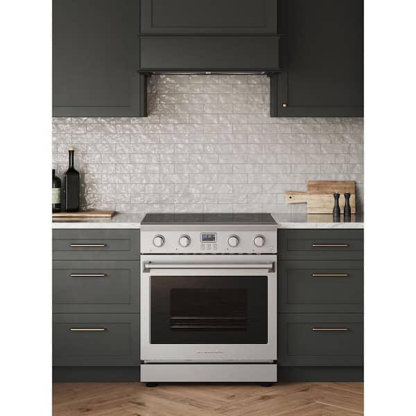 30 in. 4-Burner Elements 5.0 cu. ft. Freestanding Electric Range in Stainless Steel, With Dual Element,Convection Oven