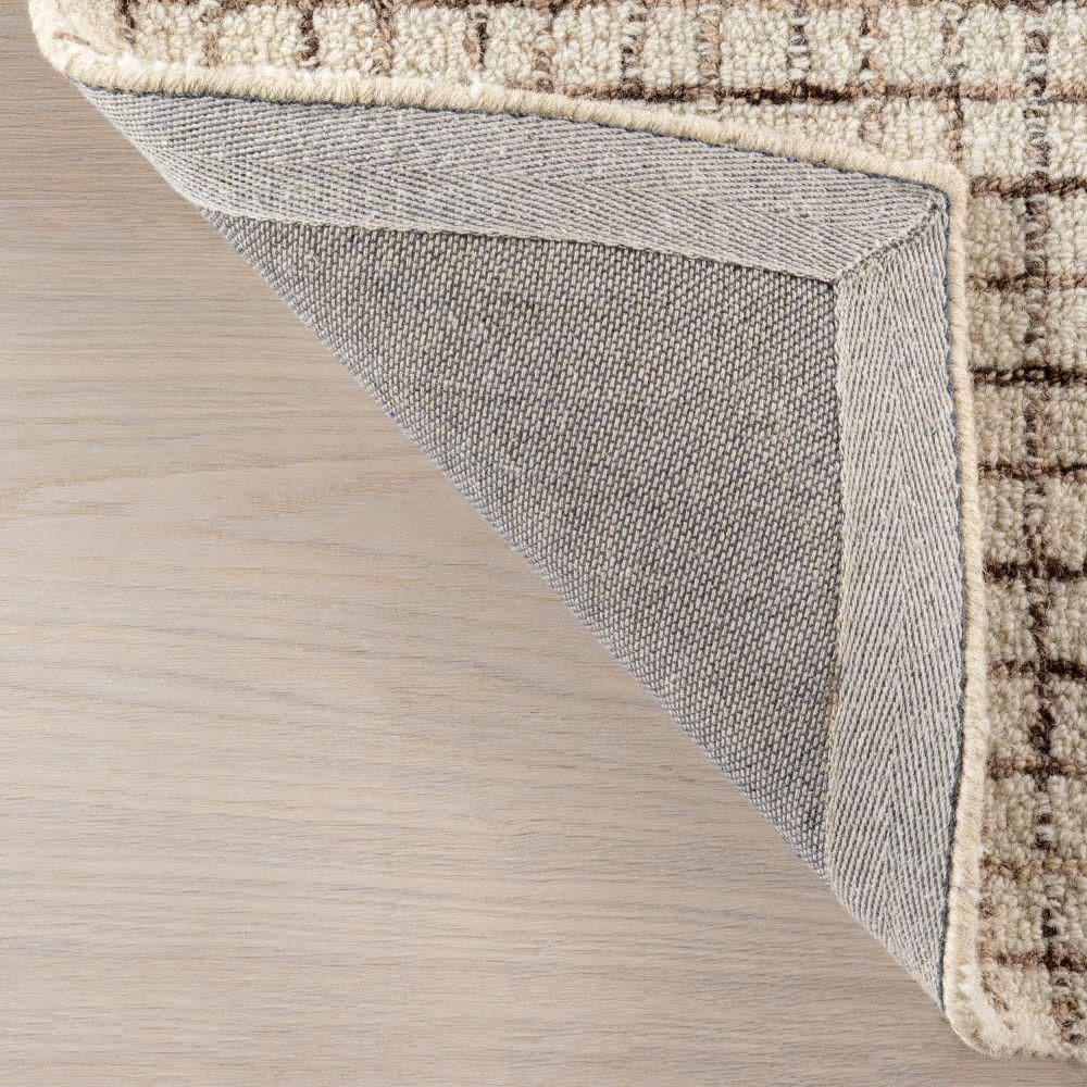 Cream Hand-Tufted Wool Rectangular Area Rug, 9' x 12'